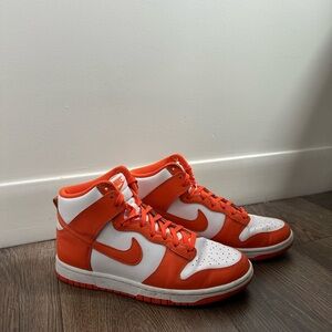 Nike High-Top Sneakers in Orange and White